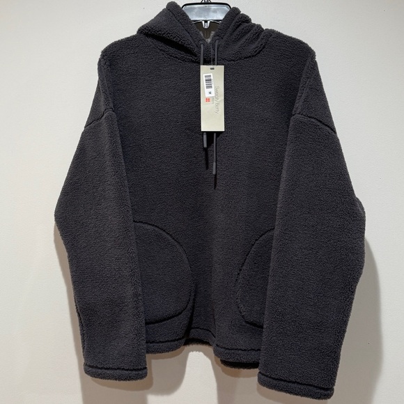 New Sweaty Betty Plush Drawstring Hoodie Medium M Urban Grey Layering Cozy Fall - Picture 2 of 13